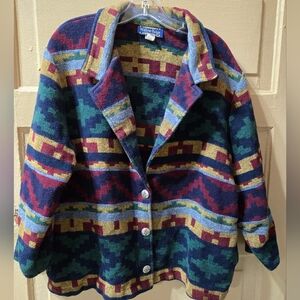 Willow Ridge Vintage Wool Blend South West Button Front Blazer